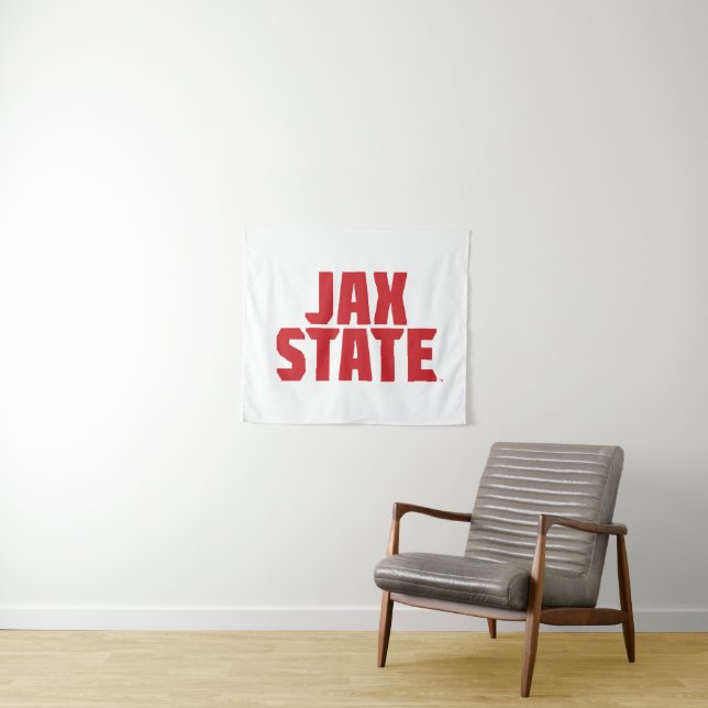 Tenture Université d'État de Jacksonville JAX STATE Rouge  (En situation (horizontale))