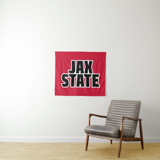 Tenture Université d'État de Jacksonville JAX STATE Texte  (En situation (horizontale))