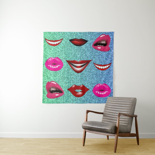 Tenture Urban Funky Hip Cool Lips Motif (En situation)