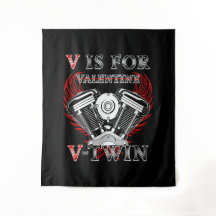 V is for Valentine, cycle moteur V-Twin. Biker