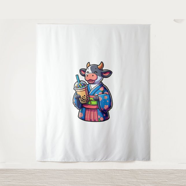 Tenture Vache Bubble Thé Japonais Kimono _2 (Devant)