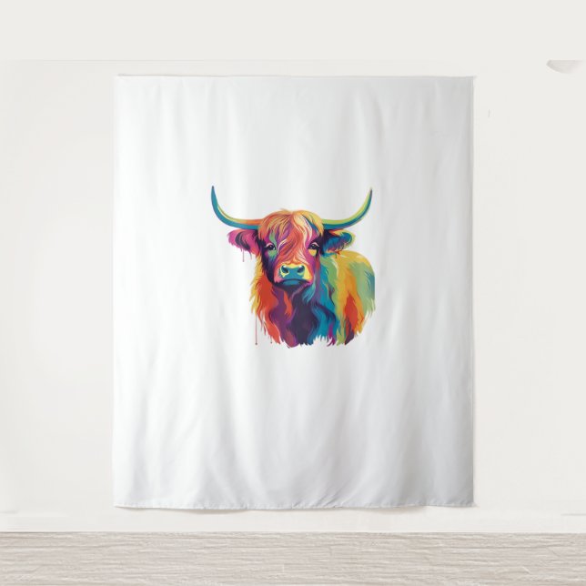 Tenture Vache cool dans le T-shirt classique de la prairie (Devant)