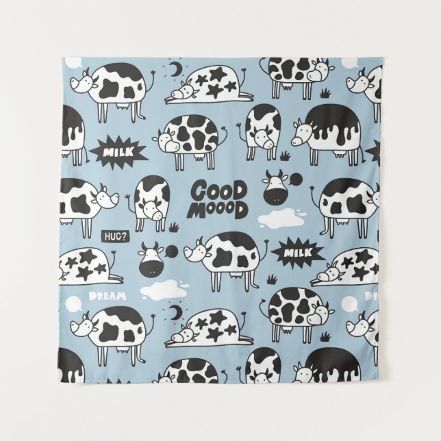 Tenture Vache et lait (Devant)