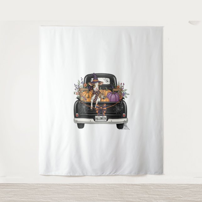 Tenture Vache Halloween Highland (Devant)