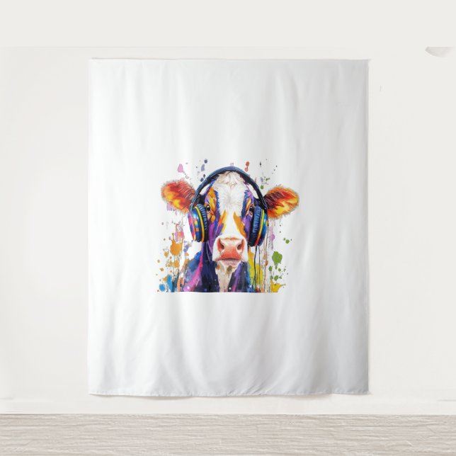 Tenture Vache Highland Colorée (Devant)