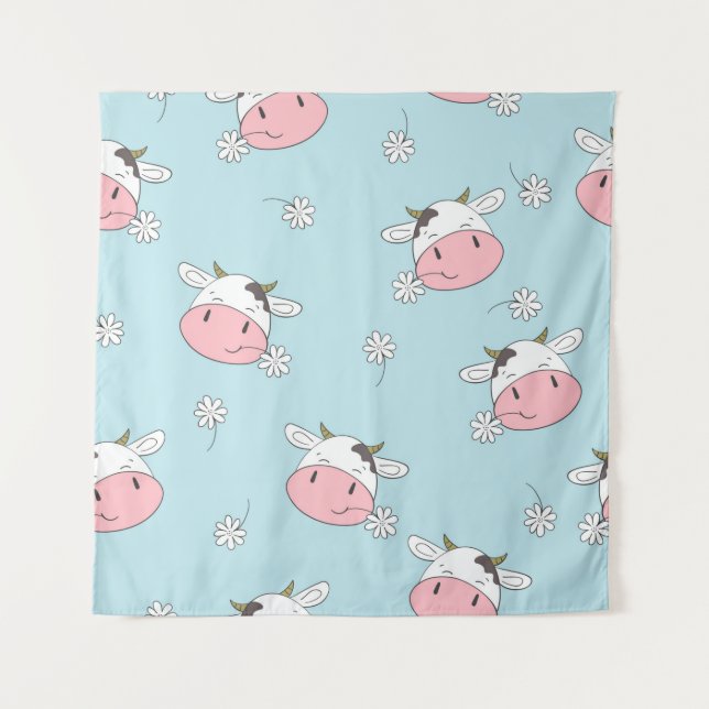 Tenture Vaches mignonnes sans couture motif. dossier enfan (Devant)