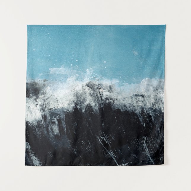 Tenture vague de mer. Illustration peinte à la main (Devant)