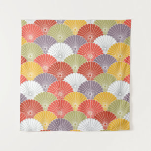 Tenture Vague florale japonaise : Vintage colorée