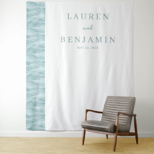 Tenture Vague sere bleu-vert