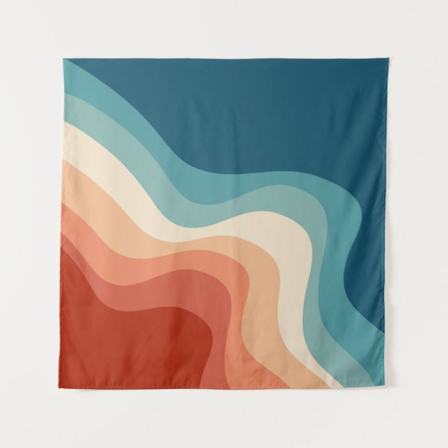 Tenture Vagues de style rétro (Devant)