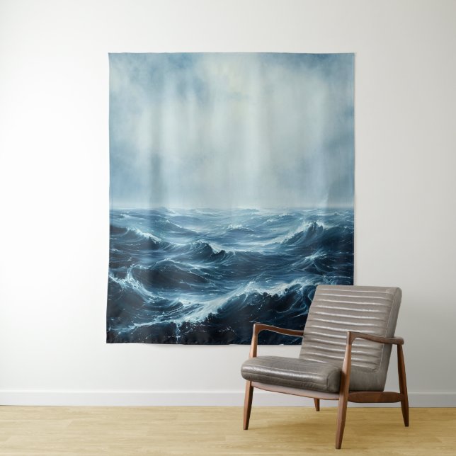 Tenture Vagues océaniques des mers dures (En situation)