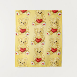 Tenture Valentine Teddy Ours Avec Coeur