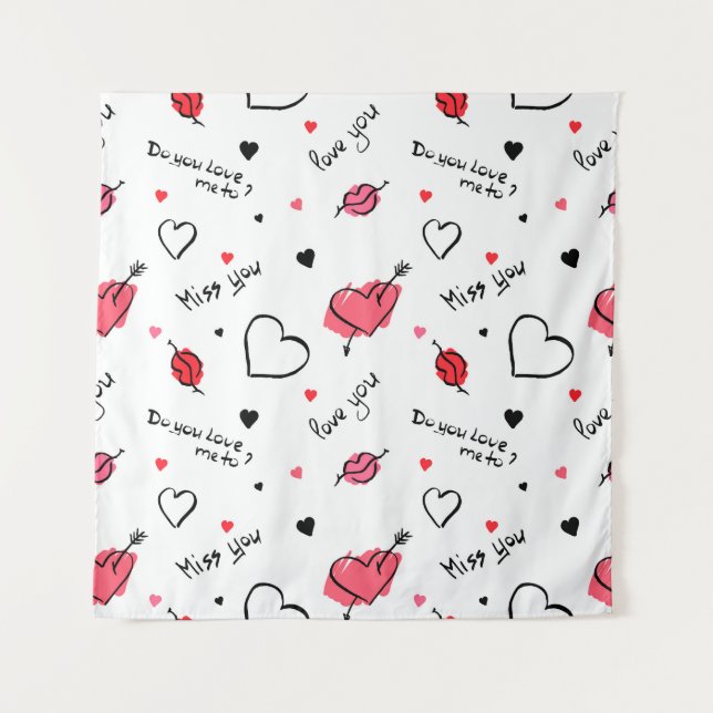 Tenture Valentine's Hearts Arrow sans couture (Devant)