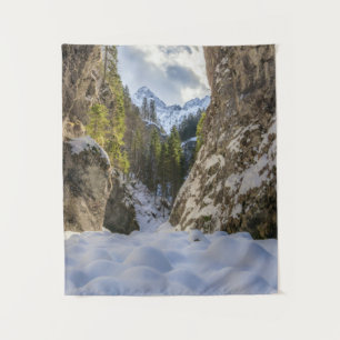 Tenture Vallée et montagnes d'hiver et de printemps