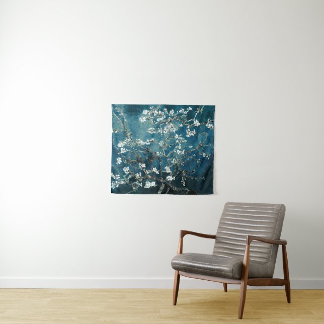 Tenture Van Gogh Almond Blossoms Dark Turquoise (En situation (horizontale))