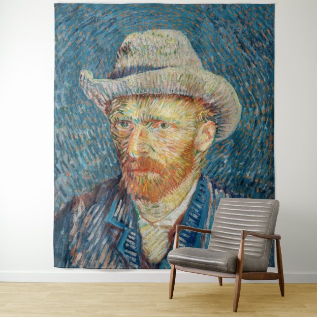 Tenture Van Gogh - Autoportrait avec un Casquette gris (En situation)