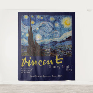 Tenture Van Gogh Nuit Étoilée Vintage Bleu Chef-d'œuvre