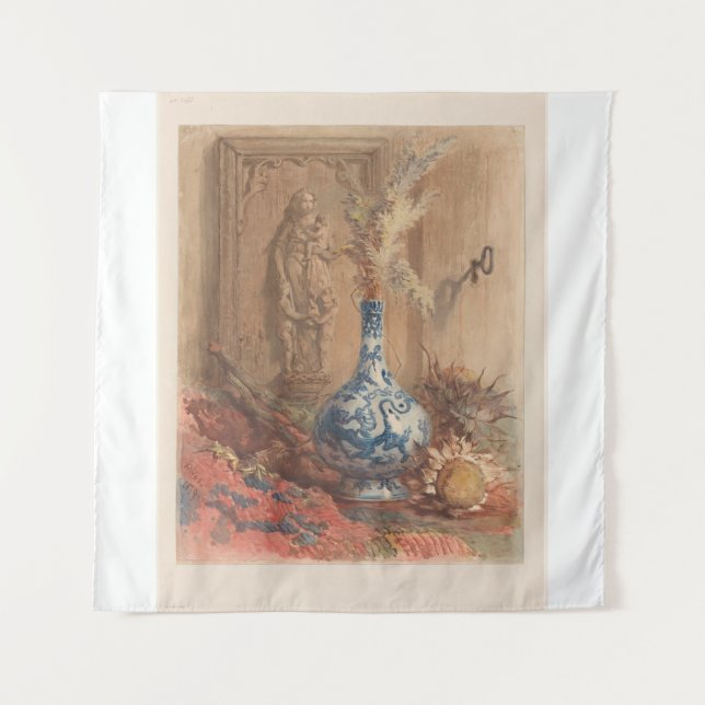 Tenture Vase chinoise et tournesol séché (Devant)
