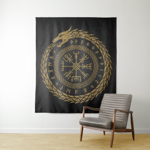 Tenture Vegvisir Dessin de cercle de rune de serpent nordi