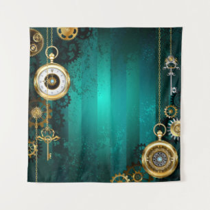 Tenture Veille bijoux Steampunk sur un Arrière - plan vert