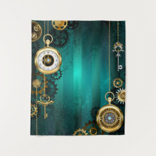 Tenture Veille bijoux Steampunk sur un Arrière - plan vert