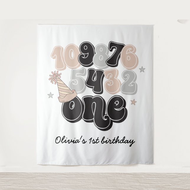 Tenture Veille du Nouvel An Premier Anniversaire (Devant)