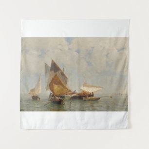Tenture Venise, bateau de pêche dans la lagune (1889)