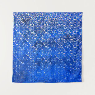Tenture Verre bleu avec motif, verre, abstrait,