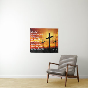 TENTURE VERSE BIBLIQUE TENDANCE JEAN 3:16 CADEAU CHRÉTIEN