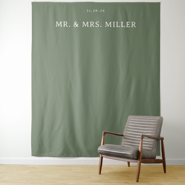 Tenture Vert olive élégant minimaliste (En situation)