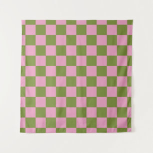 Tenture Vert rose À damiers En vichy Motif