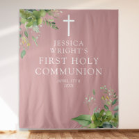 Vert rose première sainte communion toile de fond