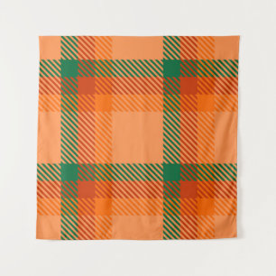 Tenture Vert, rouge, orange et beige Tartan Plaid écossais