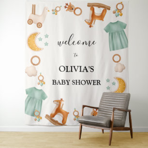 Tenture Vêtements de bébé fille boho Panneau de bienvenue