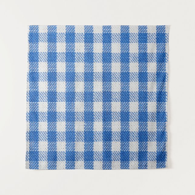 Tenture Vêtements de table recouverts de blanc bleu. (Devant)