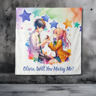 Tenture Veux-tu m'épouser   Proposition de mariage d'anime