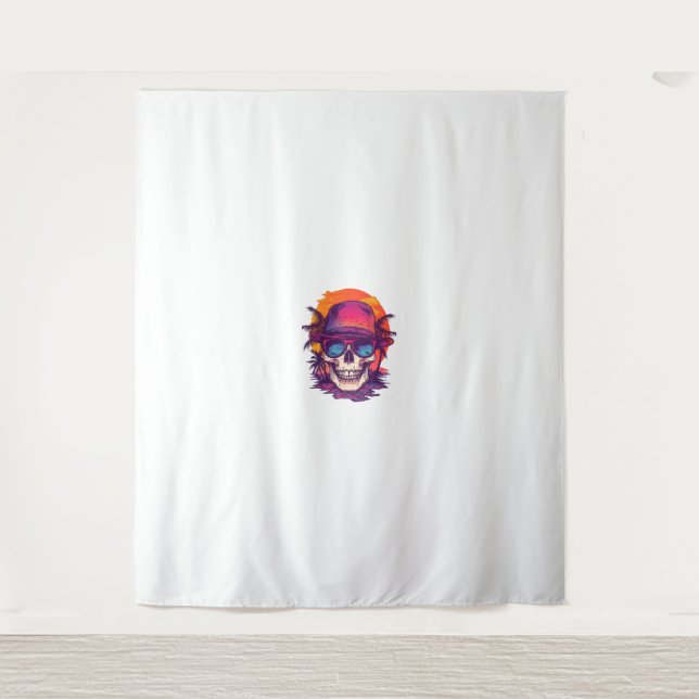 Tenture Vibe du crâne tropical (Devant)