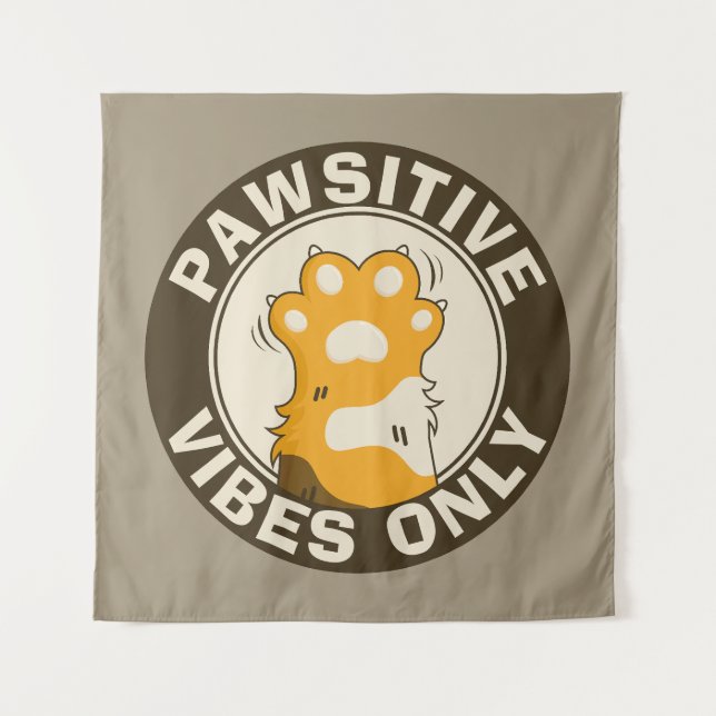 Tenture Vibrations positives uniquement Patte de chat mign (Devant)