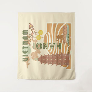 Tenture Vietnam Travel Art, Vintage