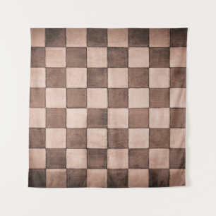 Tenture Vieux carrelage noir et blanc texture murale en pi