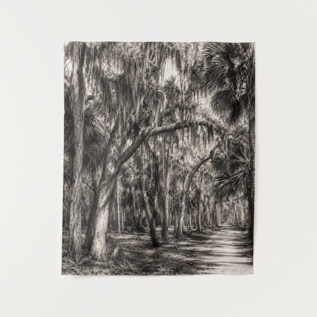 Tenture Vieux chêne de Floride Graphite Hammock Sketch | R (Devant)