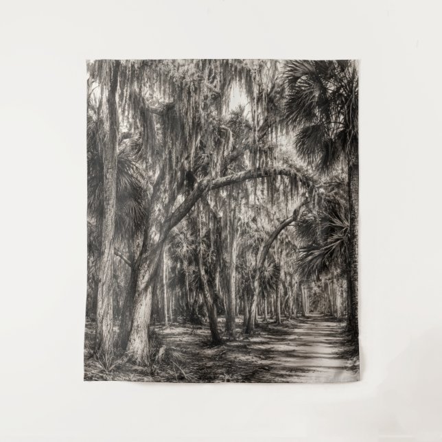 Tenture Vieux chêne de Floride Graphite Hammock Sketch | R (Devant)