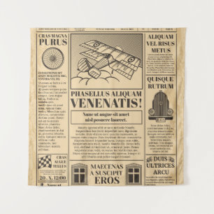 Tenture Vieux journal vintage. Retro newsprint avec texte
