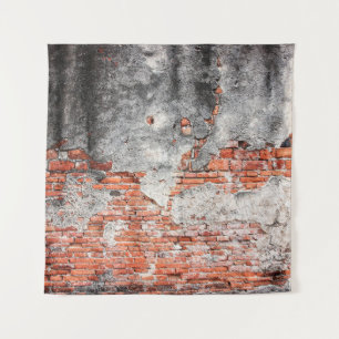 Tenture Vieux mur de briques rouges rugueux du vieux templ