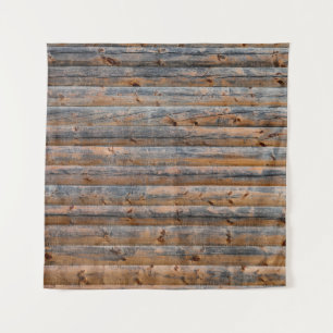 Tenture Vieux mur de planches en bois avec fissures. Poutr