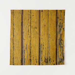 Tenture Vieux portail ou clôture jaune avec peinture diffé