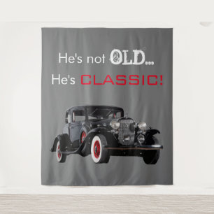 Tenture Vieux Véhicule Classique Rétro Toile de Fond pour 