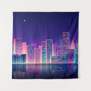 Tenture Ville de nuit Vintage