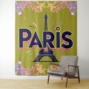 Tenture Ville des Lumières : Art typographique gras de Par