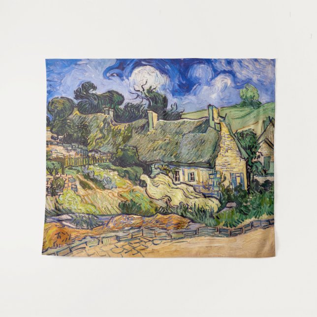 Tenture Vincent Van Gogh - Chalets de chaume à Cordeville (Devant (Horizontal))